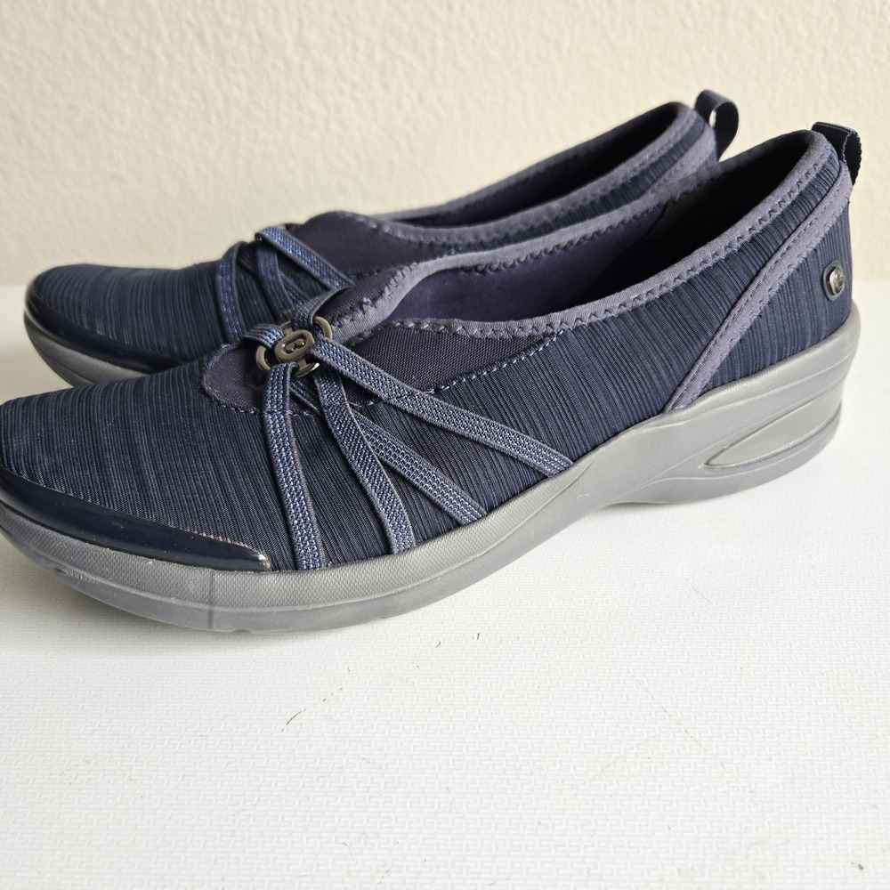 Bzees Rosie Shoes Womens‎ 10 Blue Fabric Slip On Casual Comfort Shoes